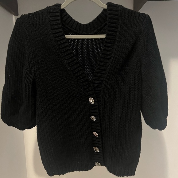 ba&sh cardigan with embellished buttons, black, size XS - Picture 4 of 8